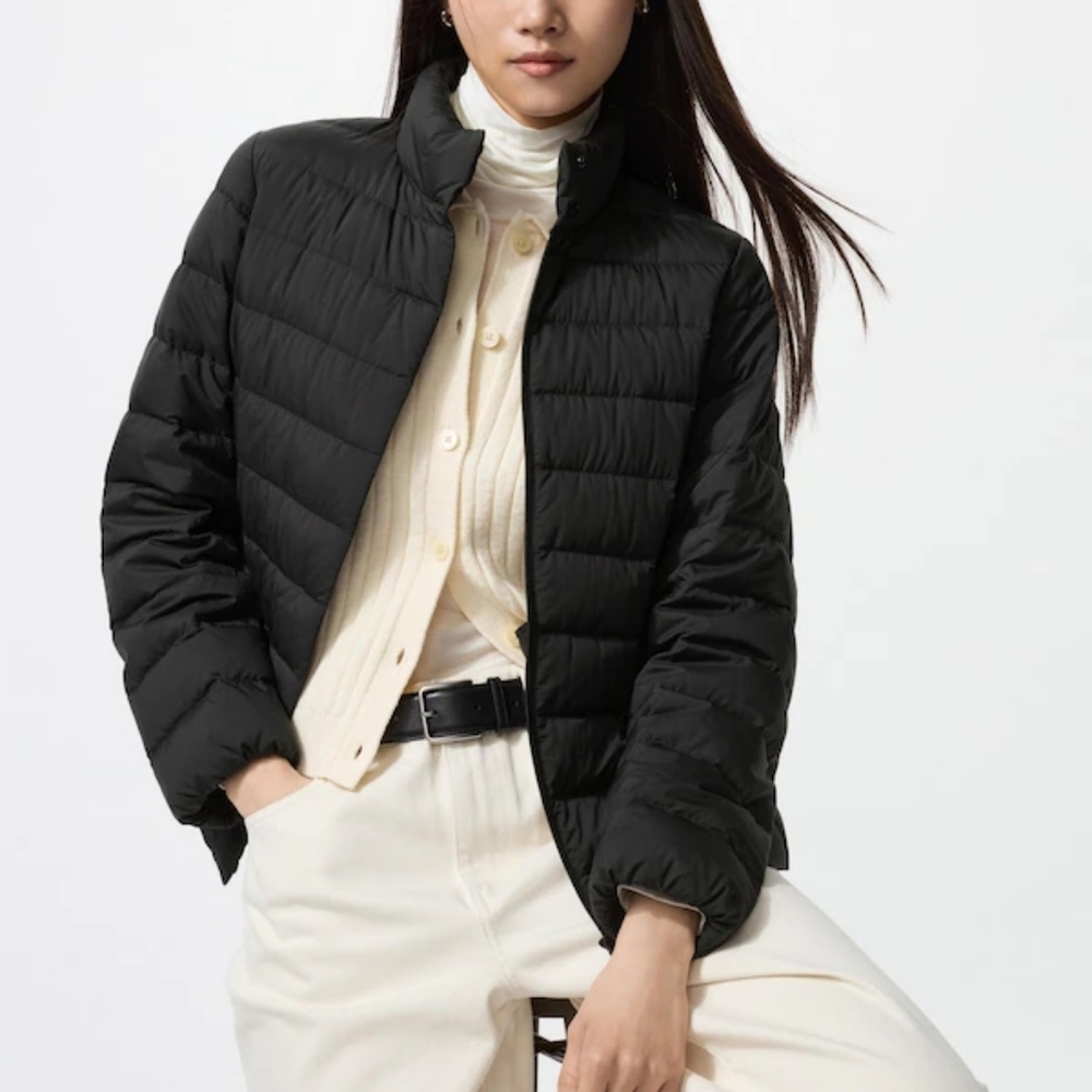 💎 Uniqlo Black Ultra Light Down Puffer Jacket Size Large - Flawed Gem